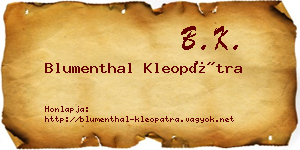 Blumenthal Kleopátra névjegykártya